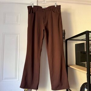 SECOND/LAYER men’s brown plum straight leg cropped pants